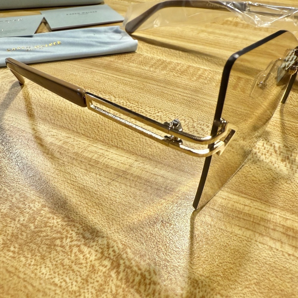 KAREN WALKER WANDERLUST CARAMEL SUNGLASSES IN CASE - Picture 9 of 13